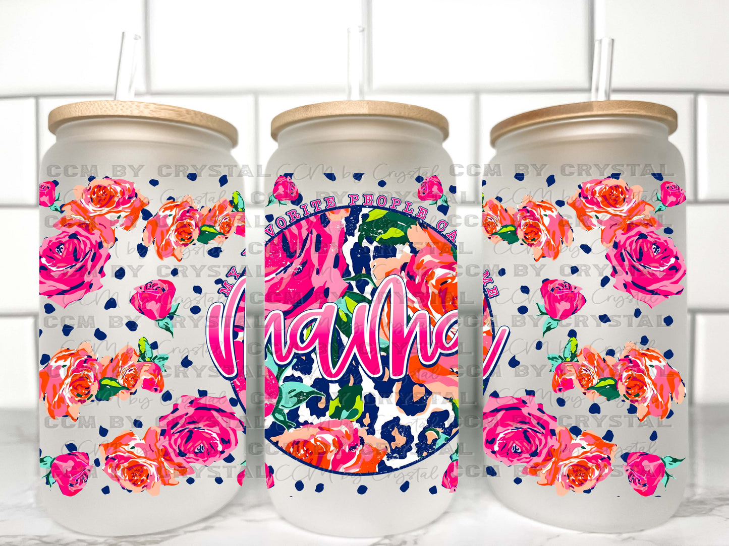My Favorite People Call Me Mama Mothers Day UV Transfer 16oz Libby Glass Can Wrap Ready to Apply