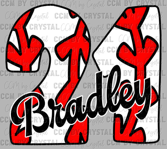 Personalized Baseball Name/Mascot and Number Ready to Press Transfer DTF Transfer Sublimation Transfer