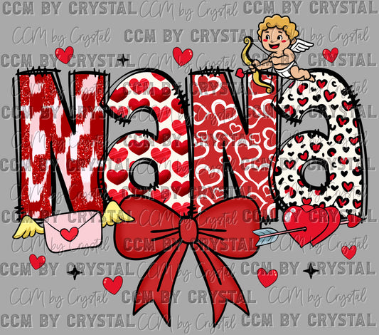 Nana Red Valentines Day Ready to Press Transfer DTF Transfer Sublimation Transfer
