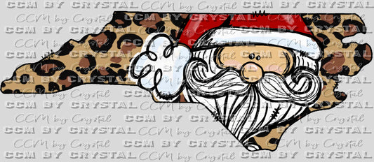 NC North Carolina Santa Christmas Ready to Press Transfer
