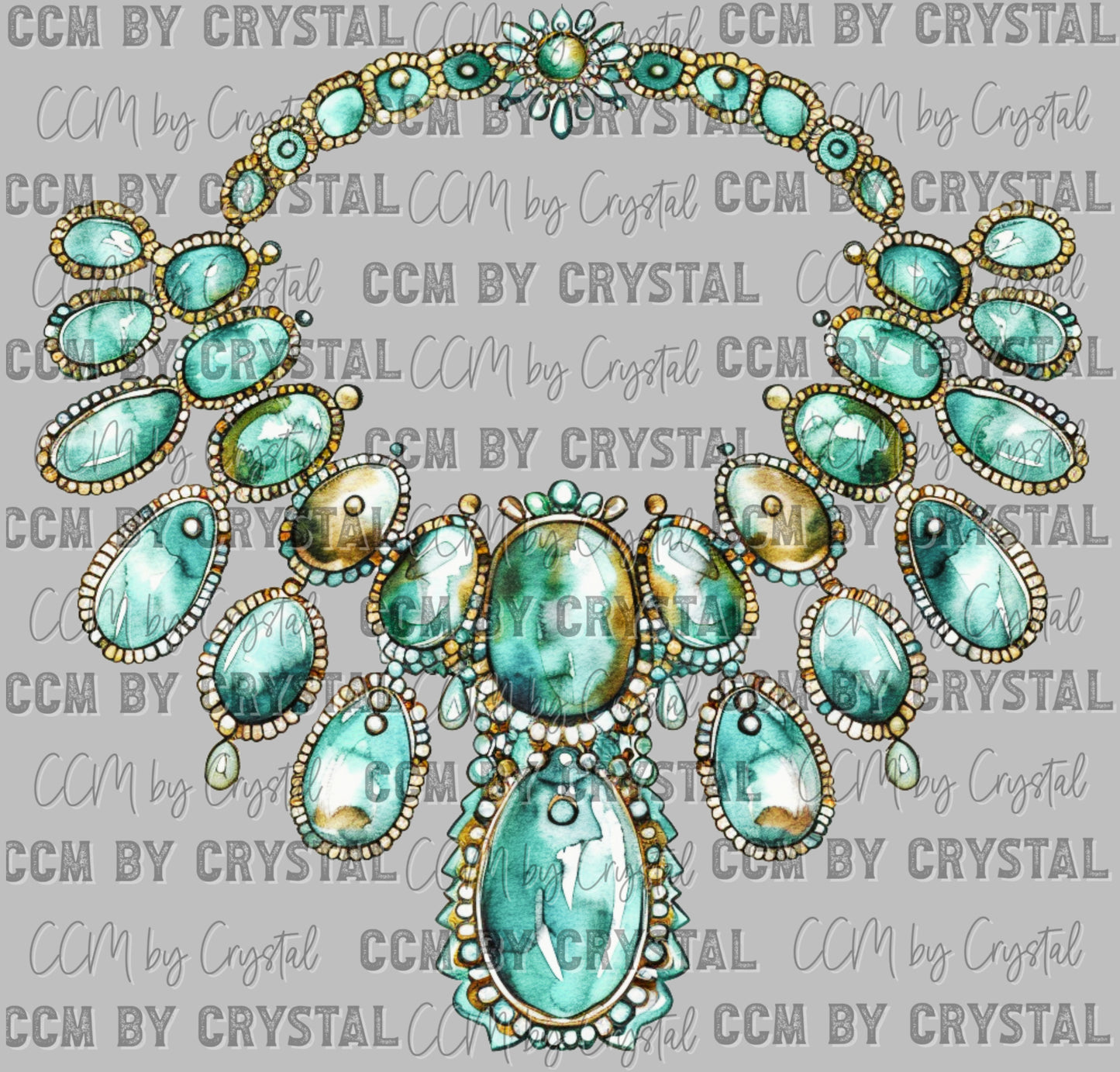 Necklace Turquoise Western Ready to Press Transfer DTF Transfer Sublimation Transfer