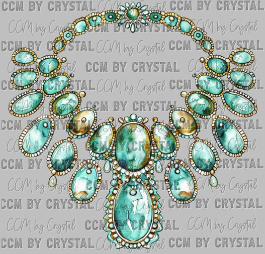 Necklace Turquoise Western Ready to Press Transfer DTF Transfer Sublimation Transfer