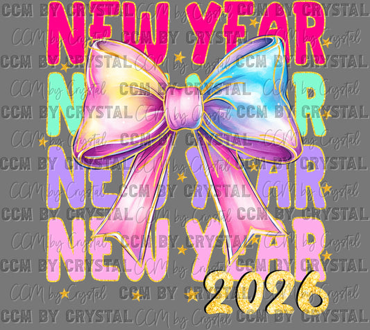 New Year 2026 Stacked Ready to Press Transfer DTF Transfer Sublimation Transfer