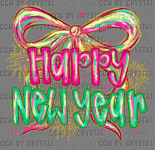Happy New Year Girly Ready to Press Transfer DTF Transfer Sublimation Transfer
