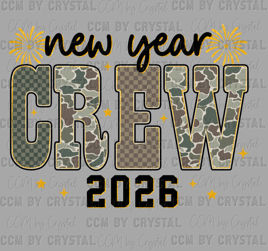 New Year Crew Camo 2026 Ready to Press Instant Peel DTF Transfers Sublimation Transfers