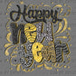 Happy New Year Ball Faux Glitter Ready to Press Transfer DTF Transfer Sublimation Transfer
