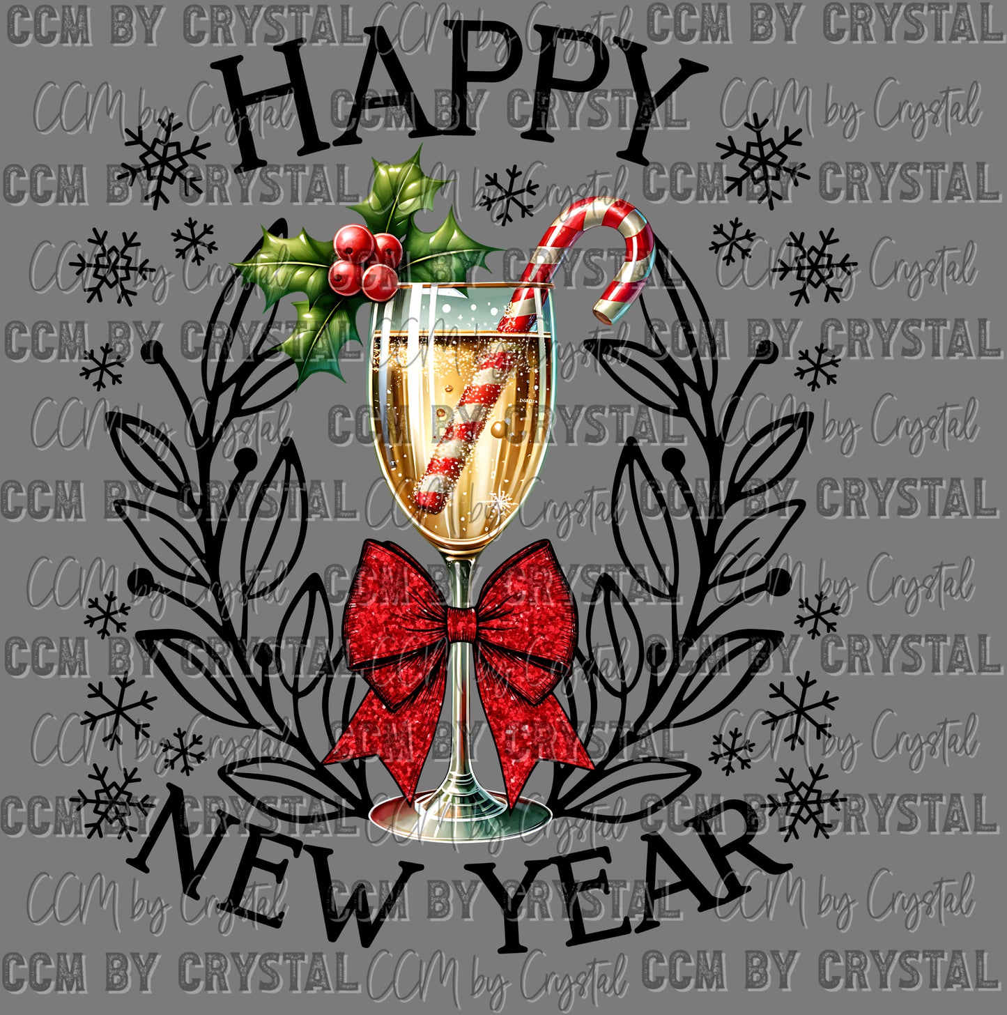 Happy New Year Ready to Press Transfer DTF Transfer Sublimation Transfer