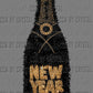 New Year Faux Fur Champagne Ready to Press Instant Peel DTF Transfers Sublimation Transfers