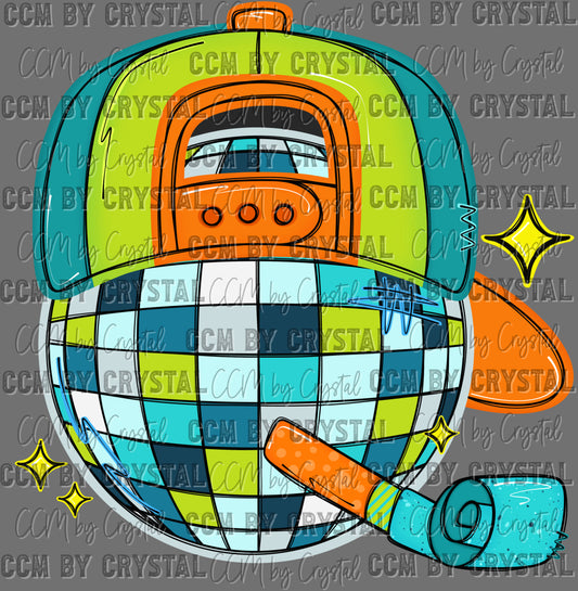 New Year Disco Ball Boy Ready to Press Transfer DTF Transfer Sublimation Transfer
