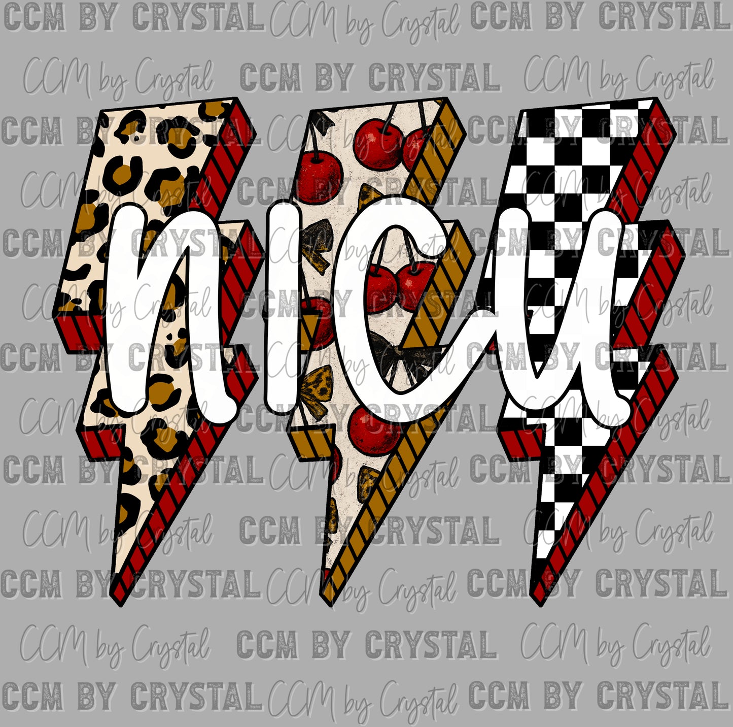 NICU Leopard Lightning Bolts Ready to Press DTF Transfers Sublimation Transfers