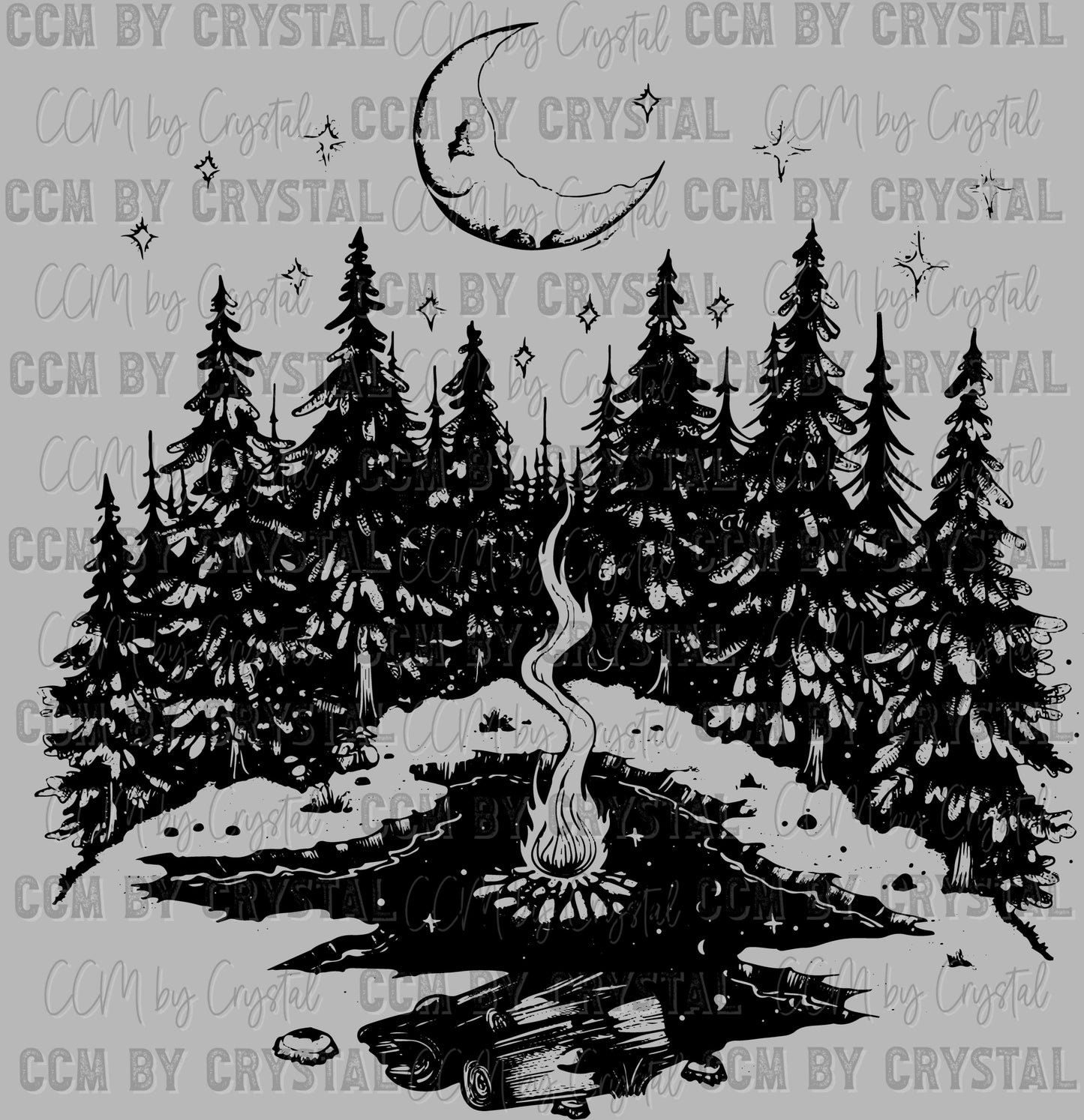 No City Lights Just Camp Fire Nights Pocket Camping Ready to Press Transfer DTF Transfer Sublimation Transfer