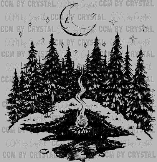 No City Lights Just Camp Fire Nights Pocket Camping Ready to Press Transfer DTF Transfer Sublimation Transfer