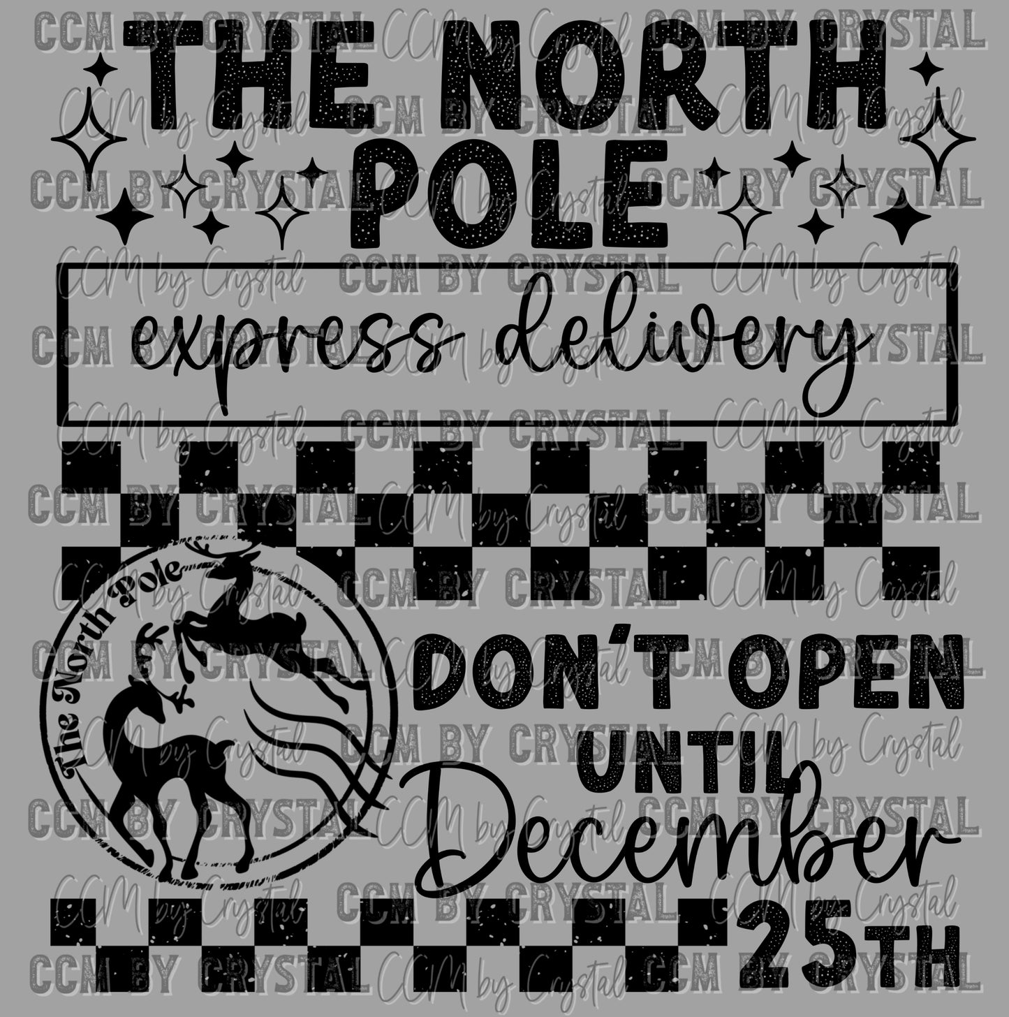 Christmas The North Pole Express Ready to Press Transfer DTF Transfer Sublimation Transfer