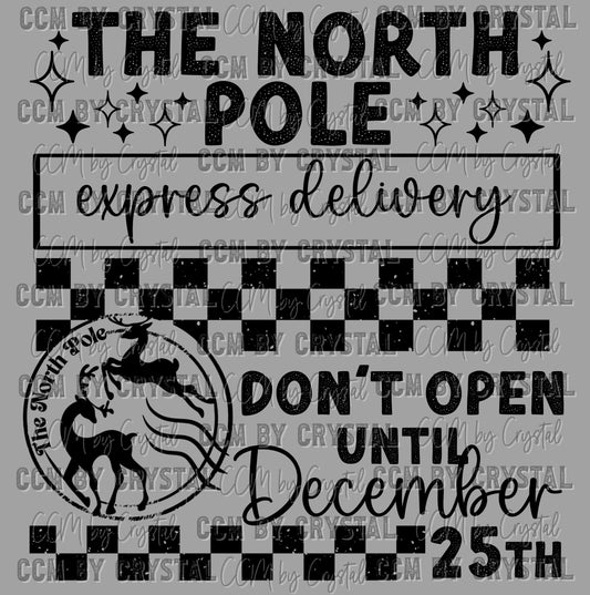 Christmas The North Pole Express Ready to Press Transfer DTF Transfer Sublimation Transfer