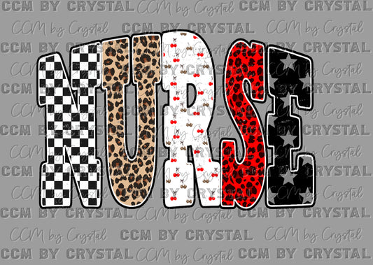 Leopard Nurse Ready to Press Instant Peel DTF Transfers Sublimation Transfers