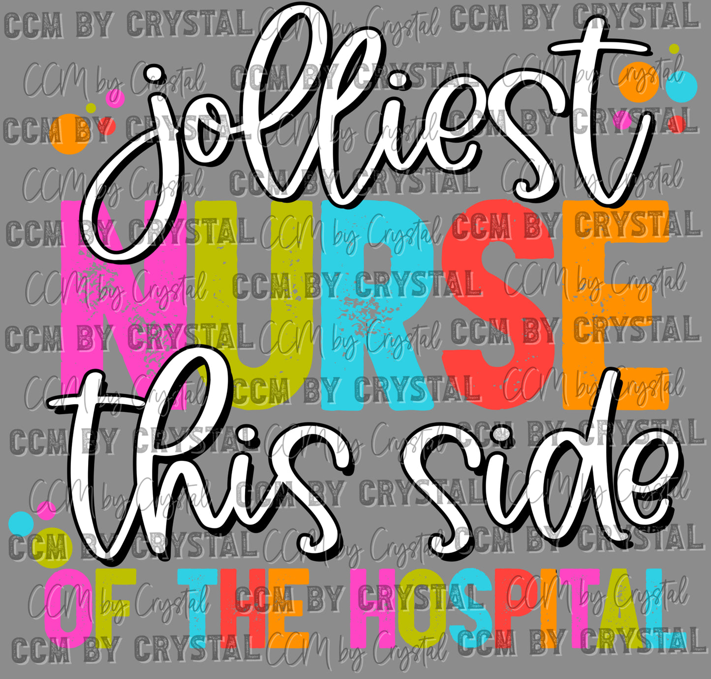Christmas Jolliest Hospital Nurse Ready to Press Transfer DTF Transfer Sublimation Transfer