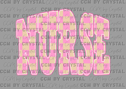 Pink Checkered Ready to Press Instant Peel DTF Transfers Sublimation Transfers