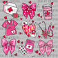 Nurse Valentines Day Ready to Press Transfer DTF Transfer Sublimation Transfer
