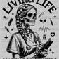 Living Life Making My Rounds Nurse Doctor Skellie Skeleton Ready to Press DTF Transfer Sublimation Transfer