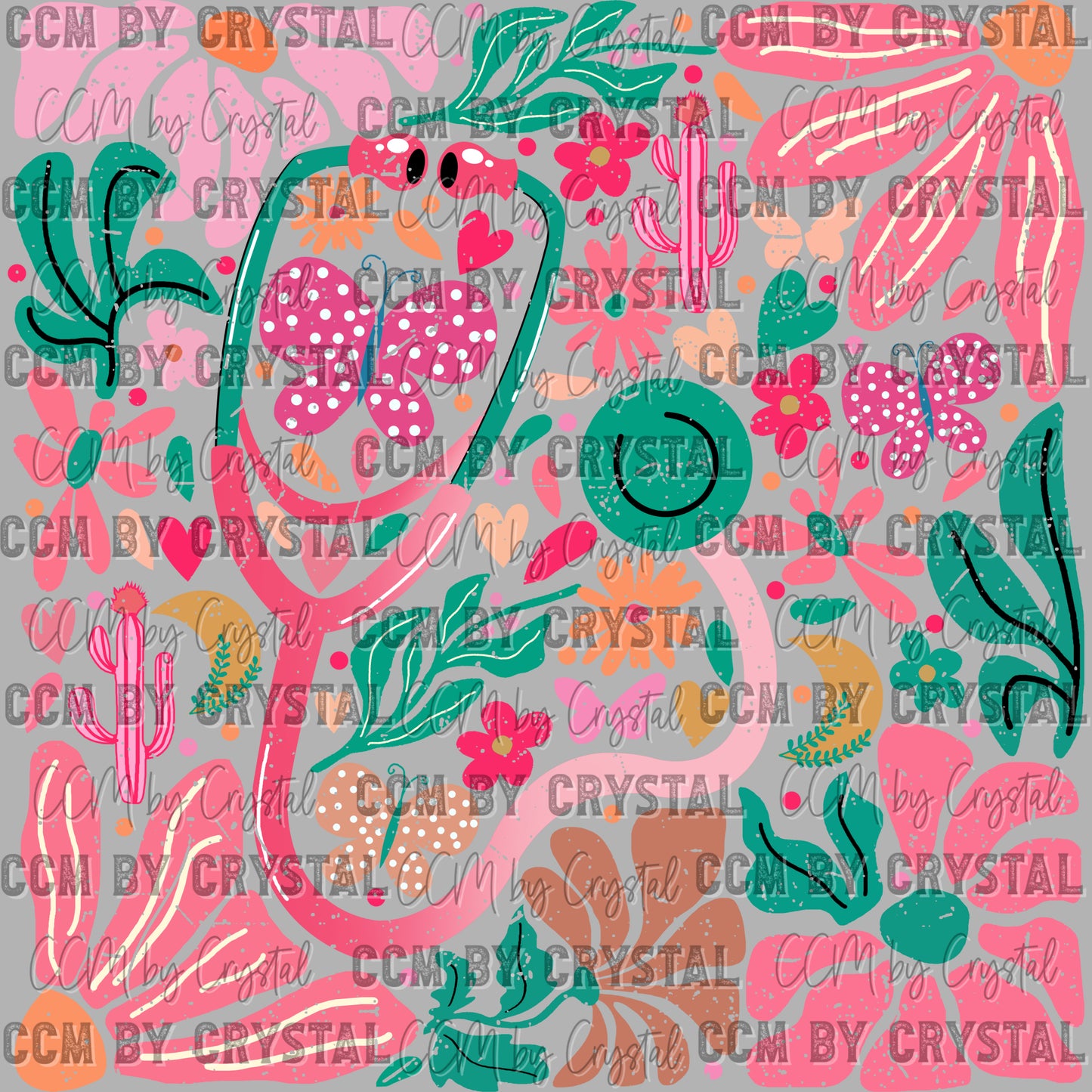 Nurse Floral Ready to Press Transfer DTF Transfer Sublimation Transfer
