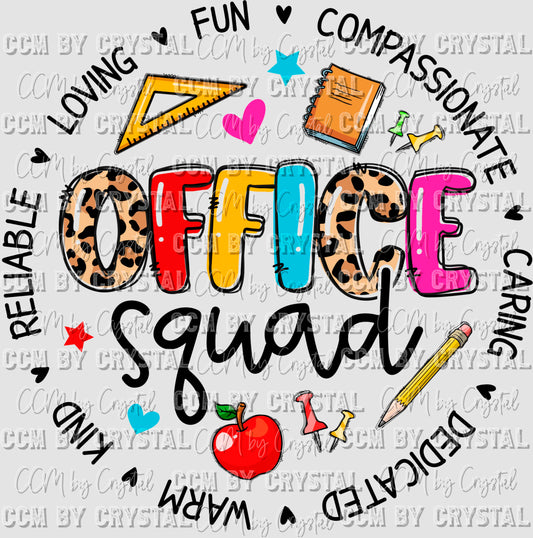 Office Squad Back to School Ready to Press Transfer