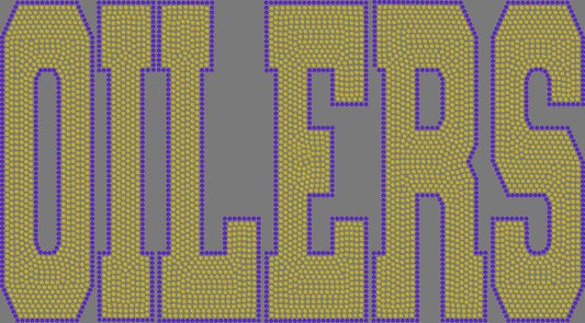 Oilers 11" Wide 2- Color Spangle Transfer