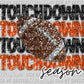 Touchdown Season Black and Orange Football Faux Sequins Faux Embroidery Ready to Press Transfer