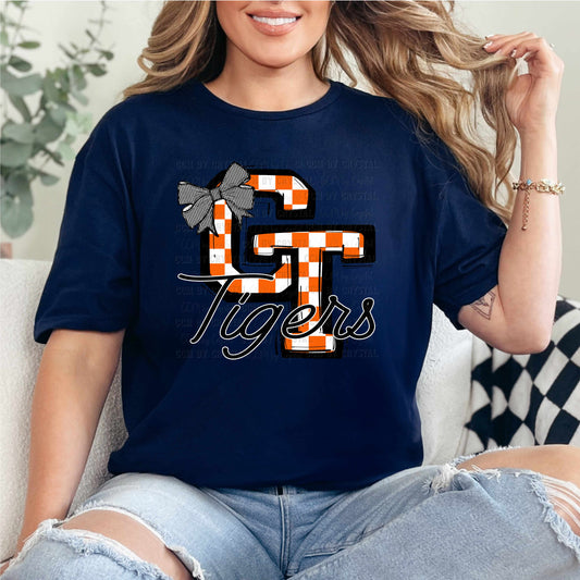 Checkered GT Goliad Tigers T-Shirt