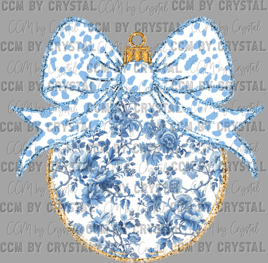 Ornament Brushstrokes Christmas Faux Glitter Ready to Press Transfer DTF Transfer Sublimation Transfer