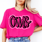 Owls Doodle Mascot Ready to Press Transfer DTF Transfer Sublimation Transfer