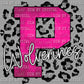 P Wolverines Pink with Silver leopard Background PNG Digital File ONLY