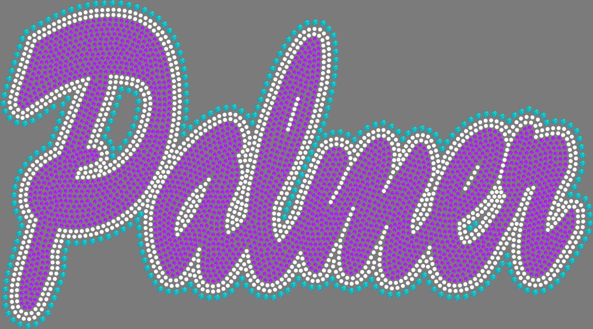 Palmer Approximately 11" wide 3 Color Spangle Transfer