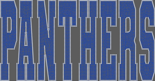 Panthers 2-Color Approximately 11" wide Spangle Transfer