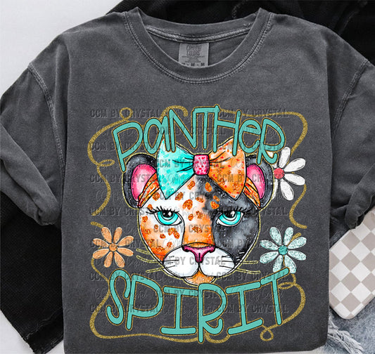 Panther Spirit Cartoon Mascot Ready to Press Transfer DTF Transfer Sublimation Transfer
