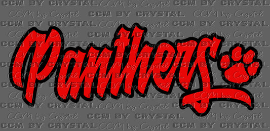 Panthers Mascot Red and Black Ready to Press DTF Transfers Sublimation Transfers