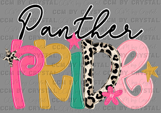 Panther Pride Wild and Colorful Mascot Ready to Press Transfer Direct to Film DTF Transfers