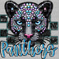 Panthers Mascot Faux Rhinestone Effect Ready to Press Transfer DTF Transfer Sublimation Transfer