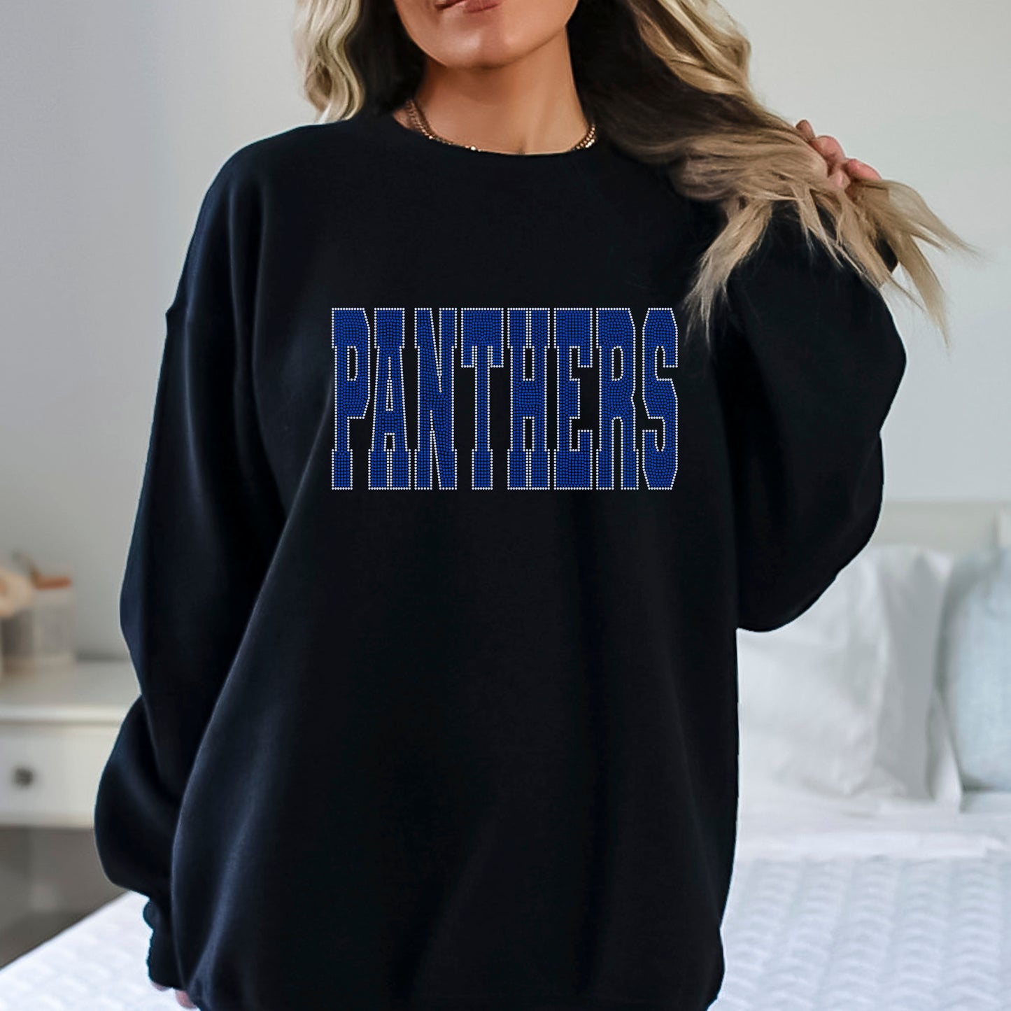 Panthers 2-Color Approximately 11" wide Spangle Transfer