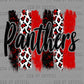 Panthers Red Black White Mascot Ready to Press DTF Transfers