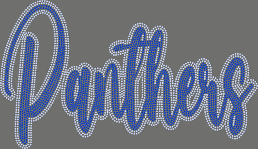 Panthers 11" 2-Color Ready to Press Spangle Transfer Bling Transfer Sparkle Transfer