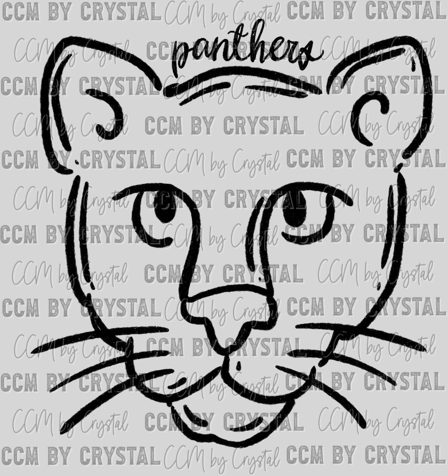Panthers Doodle Ready to Press Transfer DTF Transfer Sublimation Transfer