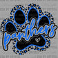 Panthers Paw Royal Blue Ready to Press Instant Peel DTF Transfers Sublimation Transfers
