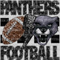 Panthers Football Faux Sequins Faux Embroidery Ready to Press Transfer