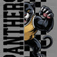 Panthers Yellow Checkered Sports Mascot Ready to Press Transfer DTF Transfer Sublimation Transfer