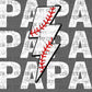 Baseball Papa Ready to Press Transfer DTF Sublimation