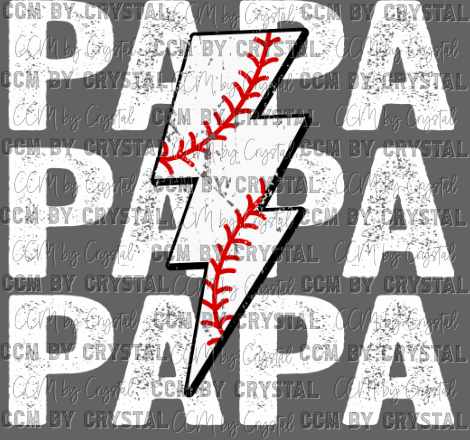 Baseball Papa Ready to Press Transfer DTF Sublimation