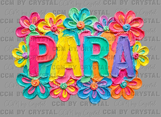 Para faux fake Texture Floral DTF Transfer Sublimation Transfer