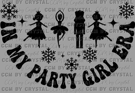 In my Party Girl Era Pocket Black Christmas Ready to Press Transfer Instant Peel DTF Transfer Sublimation Transfer