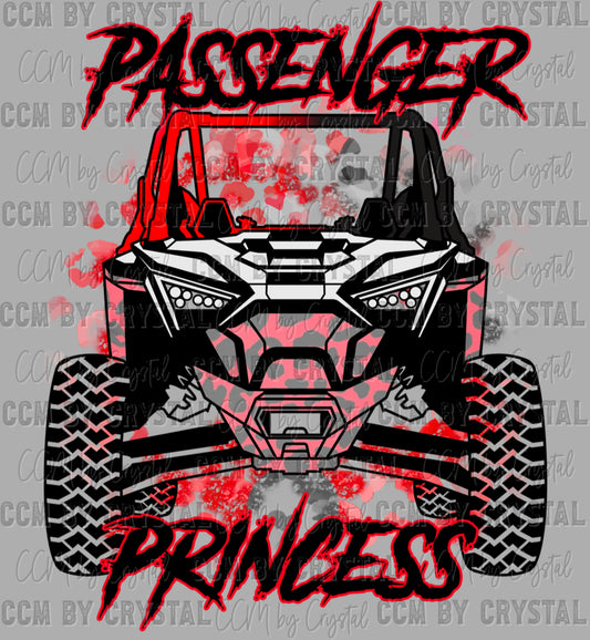 Passenger Princess Red ATV Ready to Press Transfer DTF Transfer Sublimation Transfer