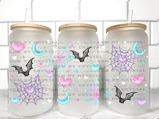 Pastel Halloween UV Transfer 16oz Libby Glass Can Wrap Ready to Apply